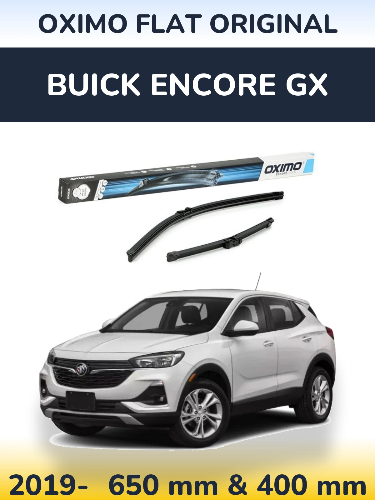 Sada předních stěračů Oximo Flat Original 650 a 375 mm pro Buick Encore GX 2019-2026