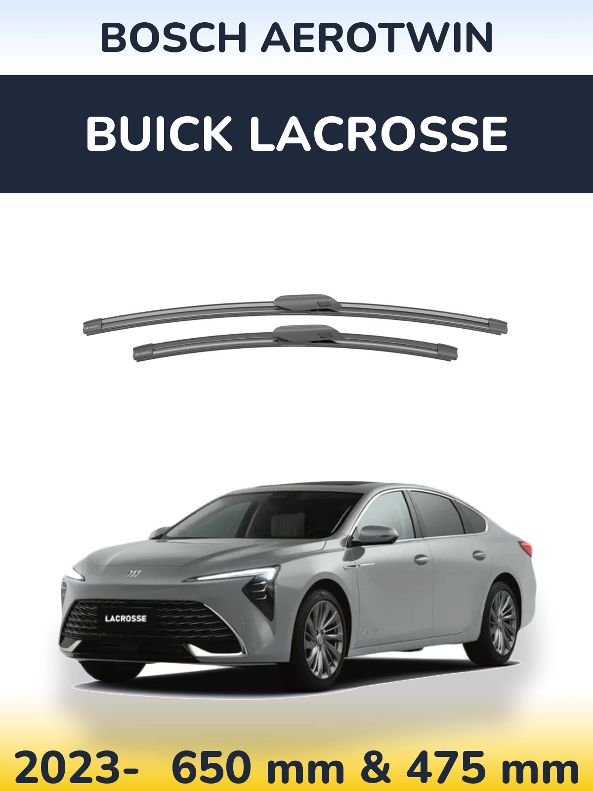 Sada předních stěračů BOSCH AeroTwin 650 a 475 mm pro Buick LaCrosse 2023-2026