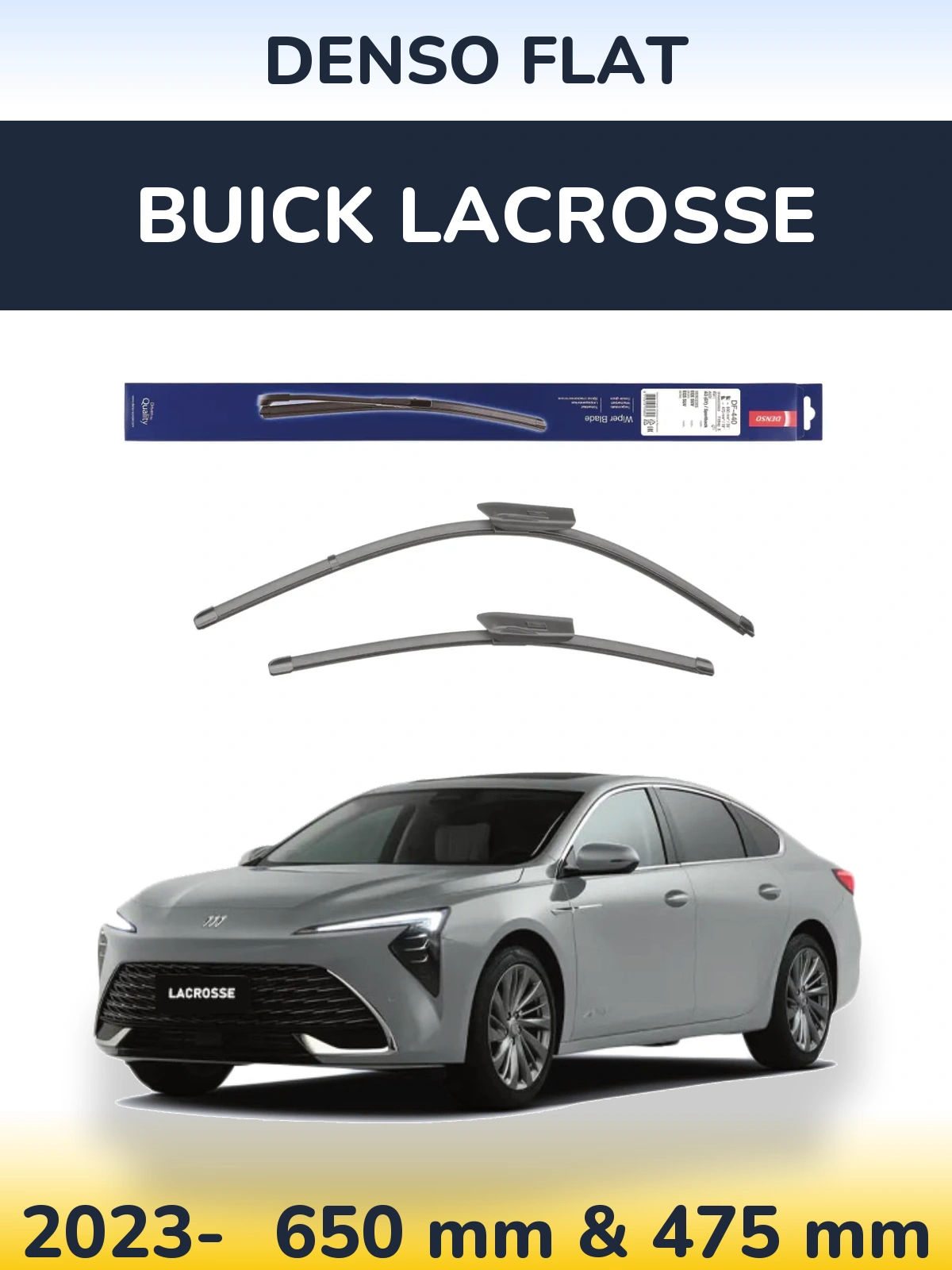 Sada předních stěračů Denso Flat 650 a 475 mm pro Buick LaCrosse 2023-2026