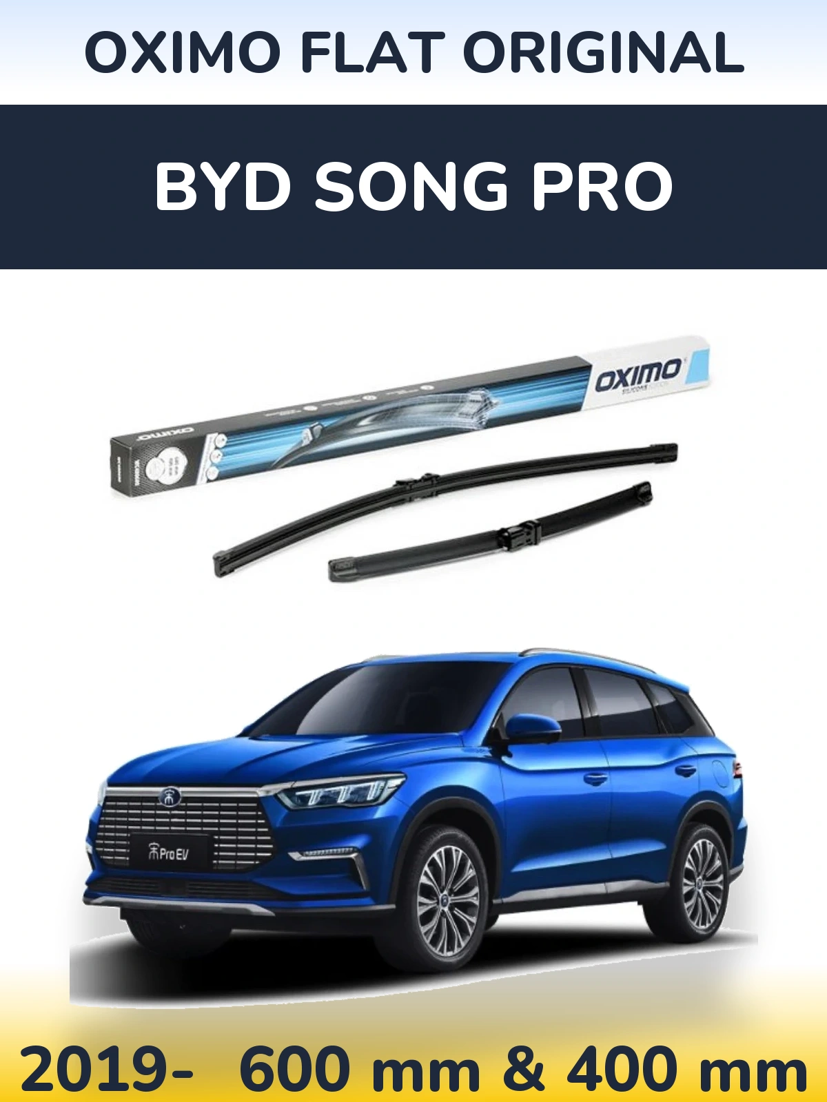 Sada předních stěračů Oximo Flat Original 600 a 400 mm pro BYD Song Pro 2019-2026
