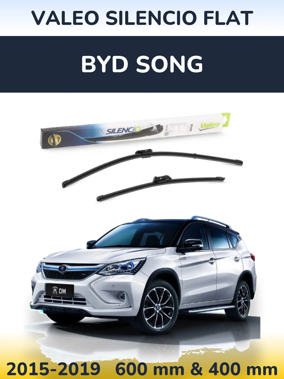 Комплект передніх щіток Valeo Silencio Flat 600 & 400 мм для BYD Song 2015-2019