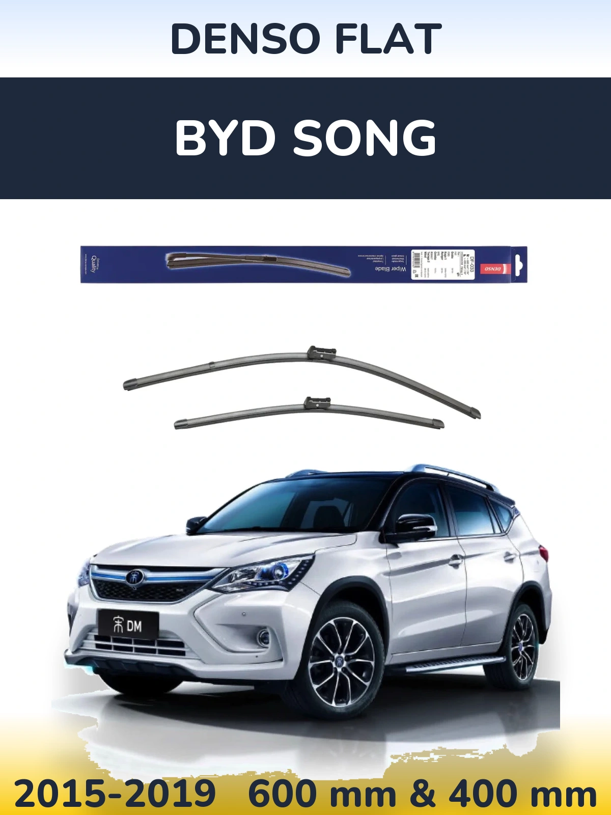 Sada předních stěračů Denso Flat 600 a 400 mm pro BYD Song 2015-2019