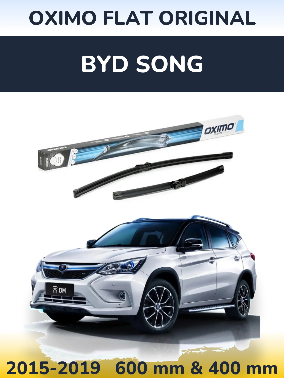 Sada předních stěračů Oximo Flat Original 600 a 400 mm pro BYD Song 2015-2019
