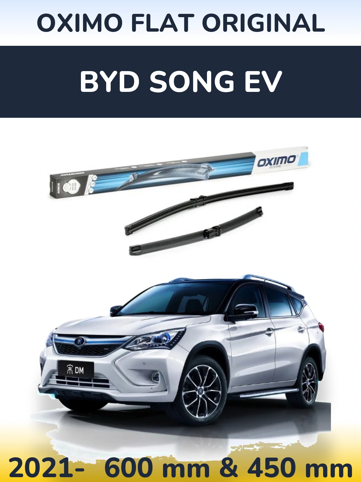 Sada předních stěračů Oximo Flat Original 600 a 450 mm pro BYD Song EV 2021-2026