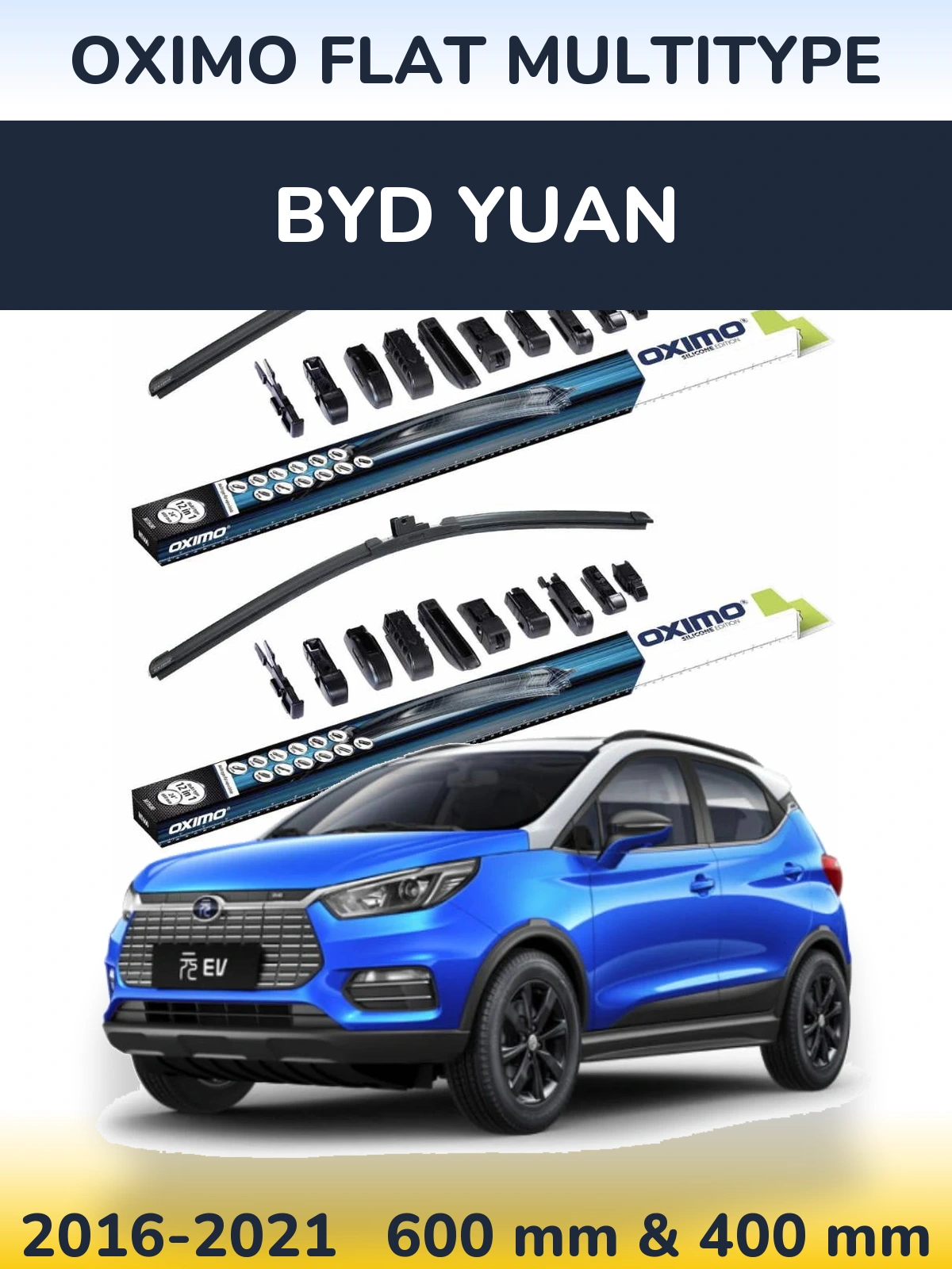 Sada předních stěračů Oximo Flat MultiType 600 a 400 mm pro BYD Yuan 2016-2021
