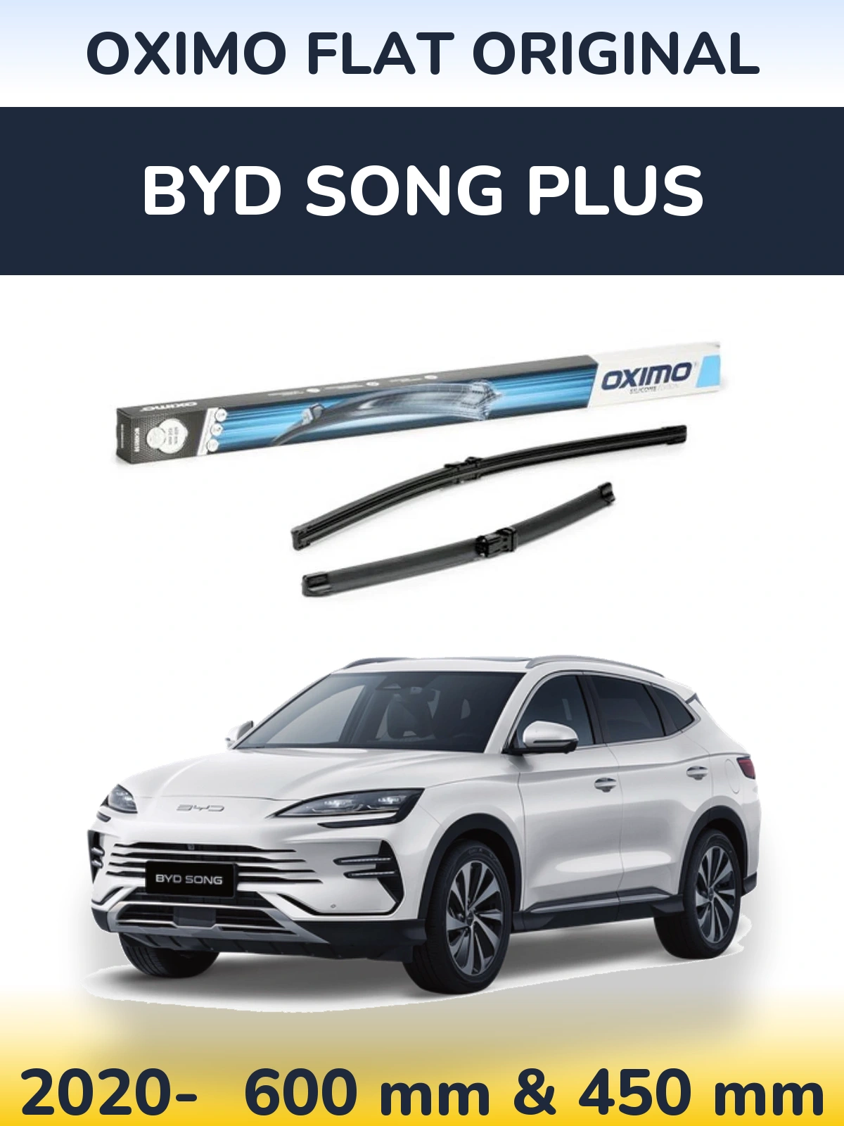 Sada předních stěračů Oximo Flat Original 600 a 450 mm pro BYD Song Plus 2020-2026