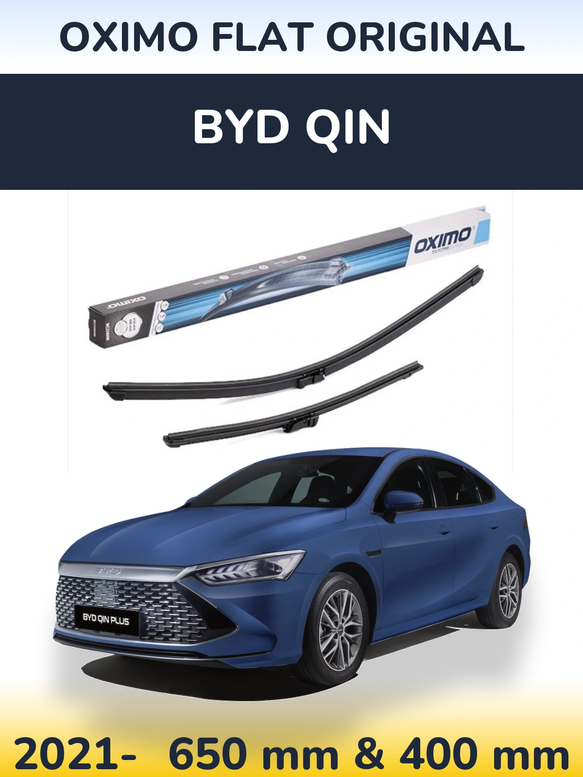 Sada předních stěračů Oximo Flat Original 650 a 400 mm pro BYD Qin 2021-2026