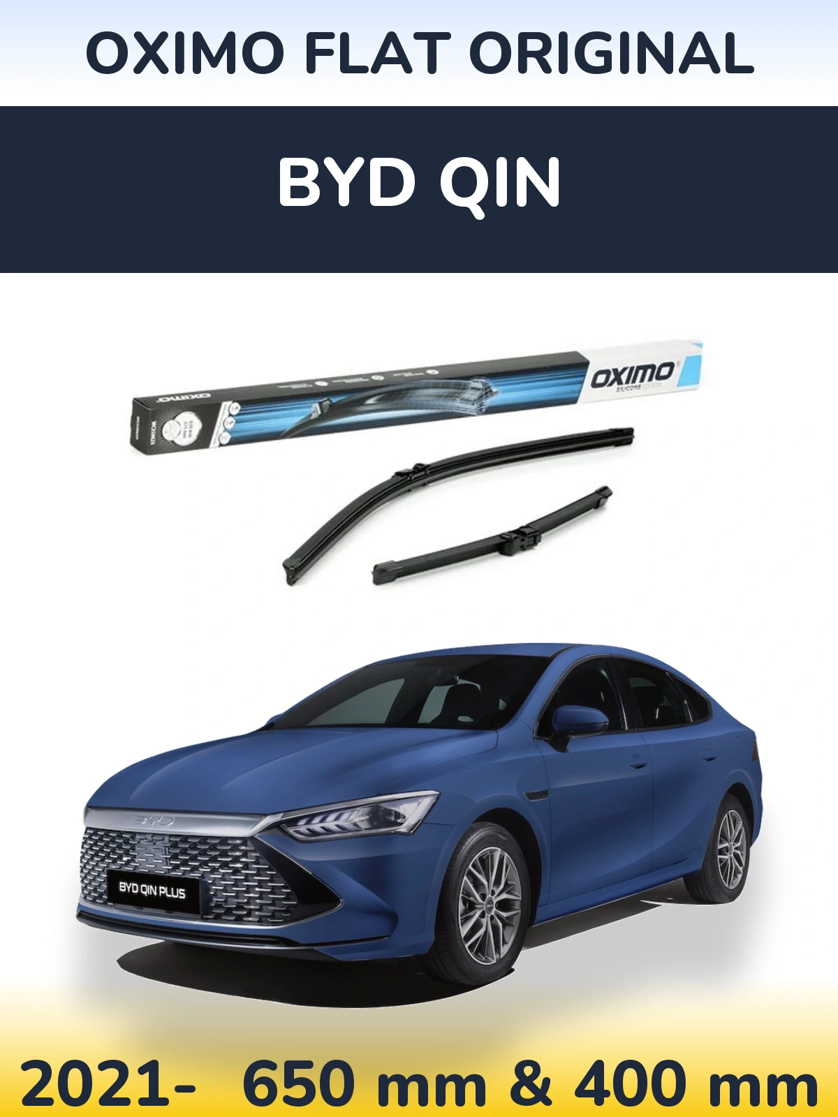Sada předních stěračů Oximo Flat Original 650 a 375 mm pro BYD Qin 2021-2026