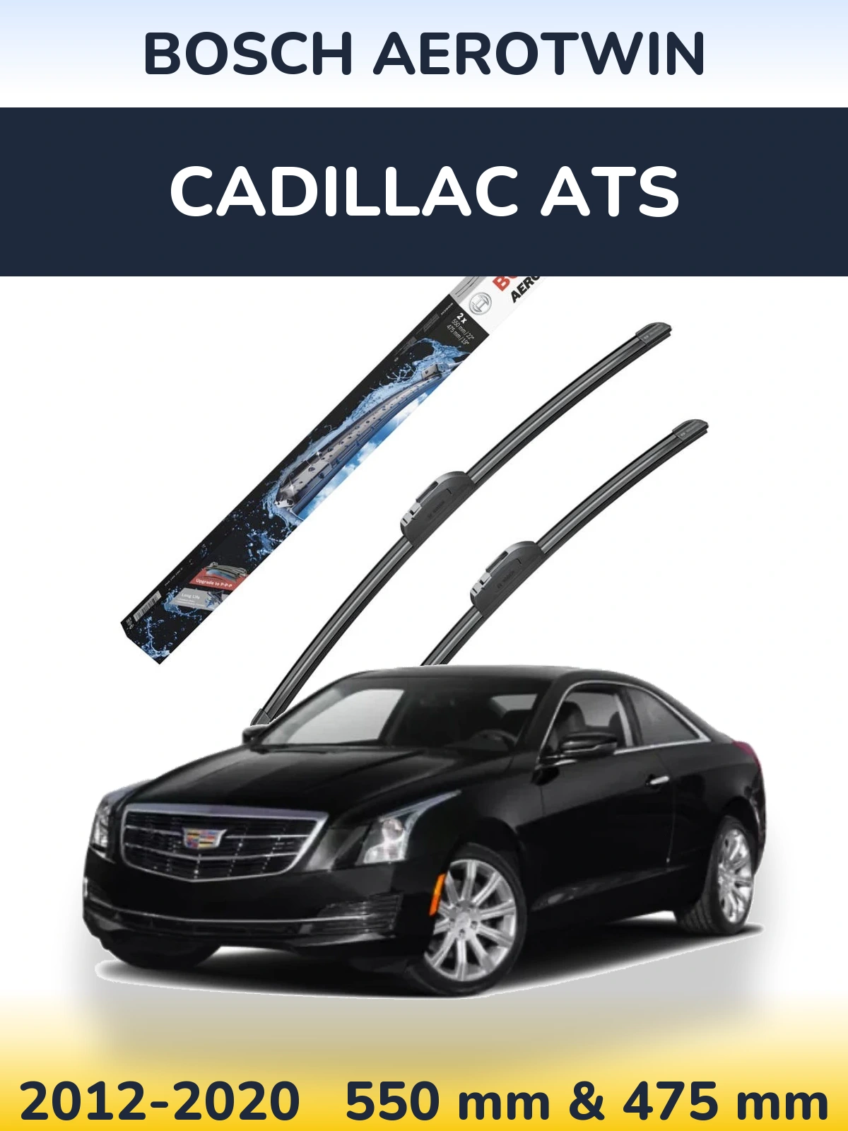 Sada předních stěračů BOSCH AeroTwin 550 a 475 mm pro Cadillac ATS 2012-2020