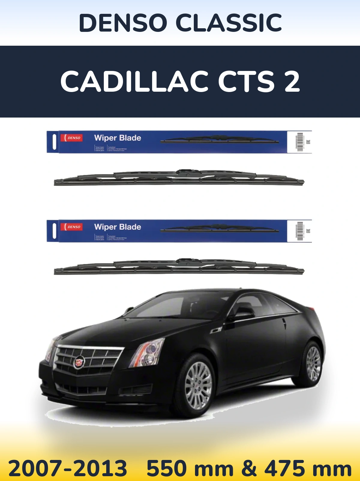 Sada předních stěračů Denso Classic 550 a 475 mm pro Cadillac CTS 2 2007-2013