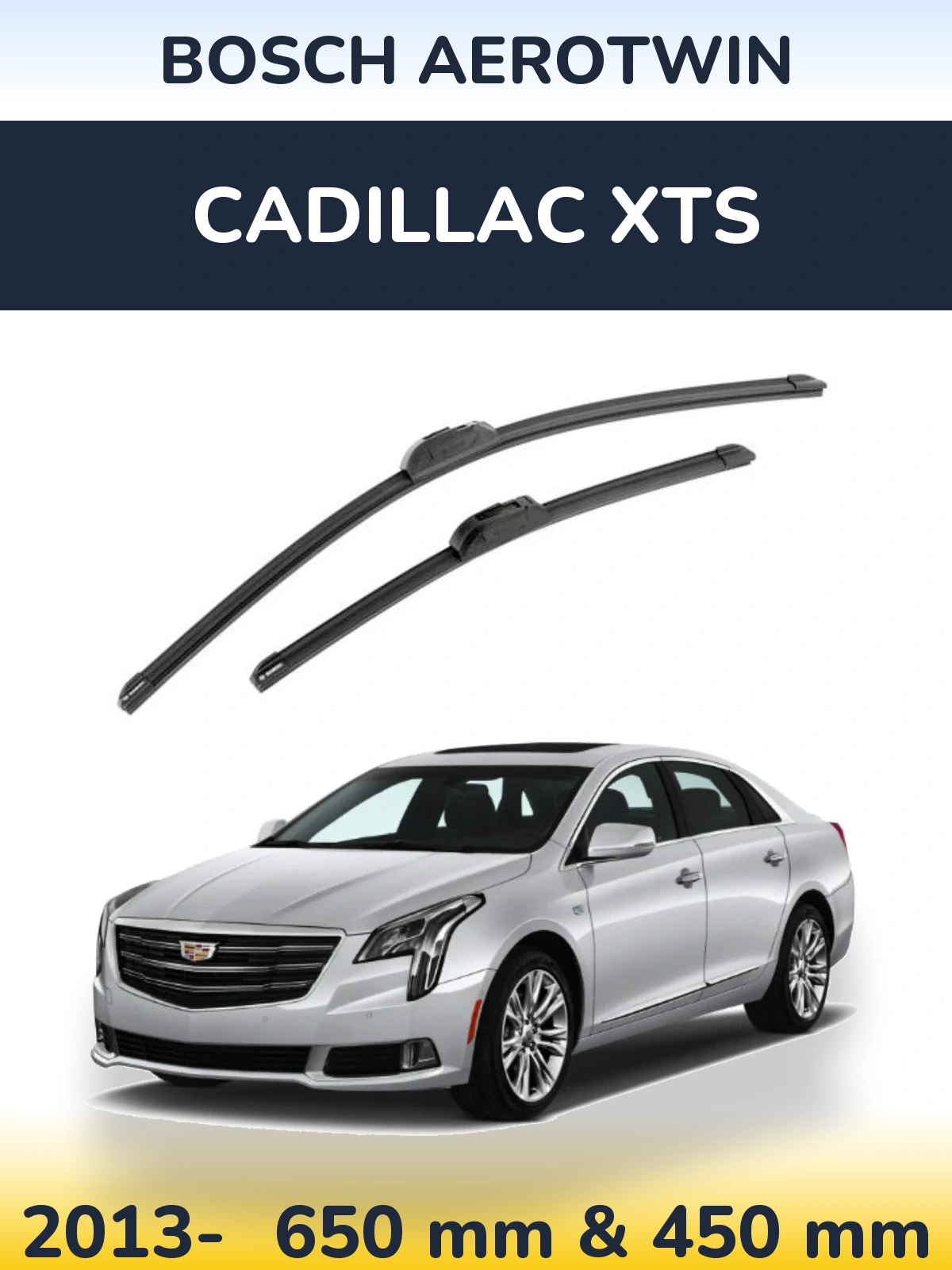 Sada předních stěračů BOSCH AeroTwin 650 a 450 mm pro Cadillac XTS 2013-2026