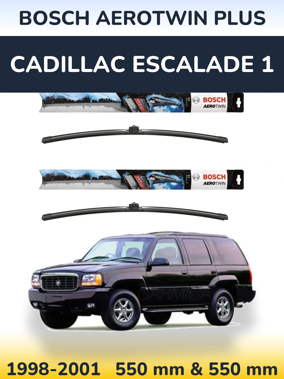 Комплект передніх щіток BOSCH AeroTwin Plus 550 & 550 мм для Cadillac Escalade 1 1998-2001