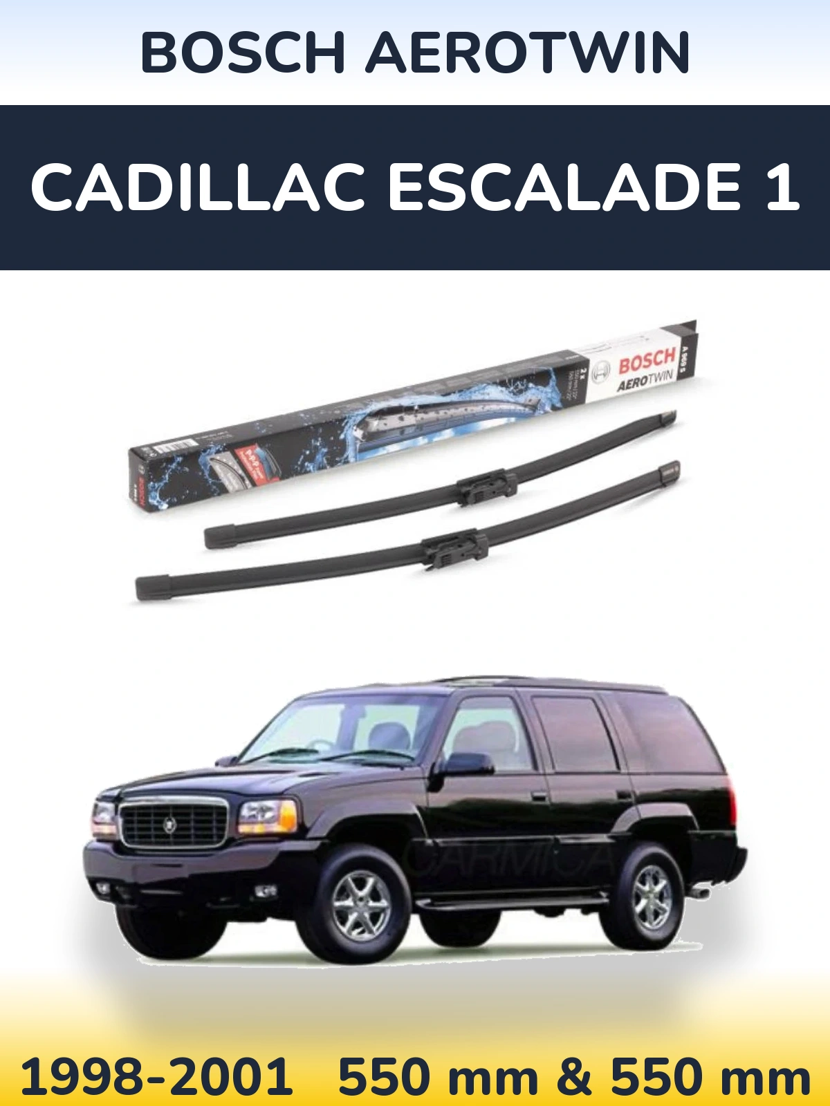 Комплект передніх щіток BOSCH AeroTwin 550 & 550 мм для Cadillac Escalade 1 1998-2001