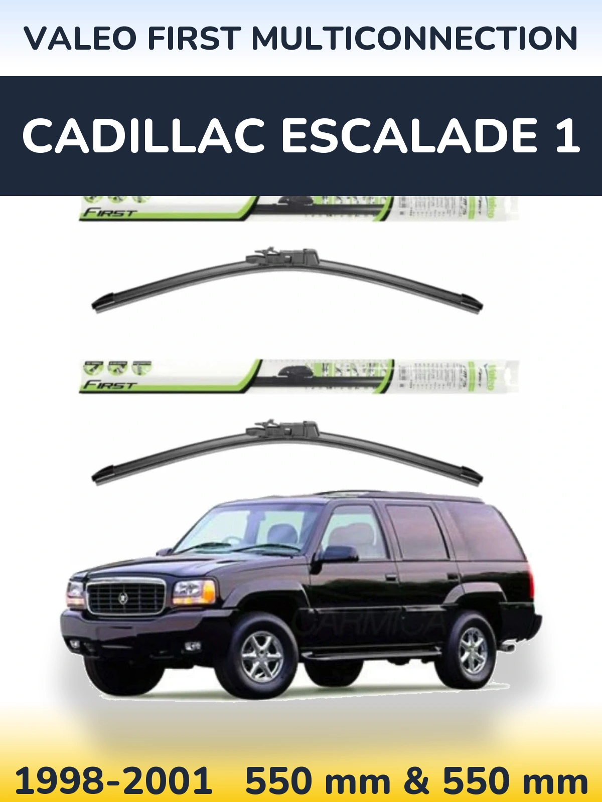 Sada předních stěračů Valeo First MultiConnection 550 a 550 mm pro Cadillac Escalade 1 1998-2001