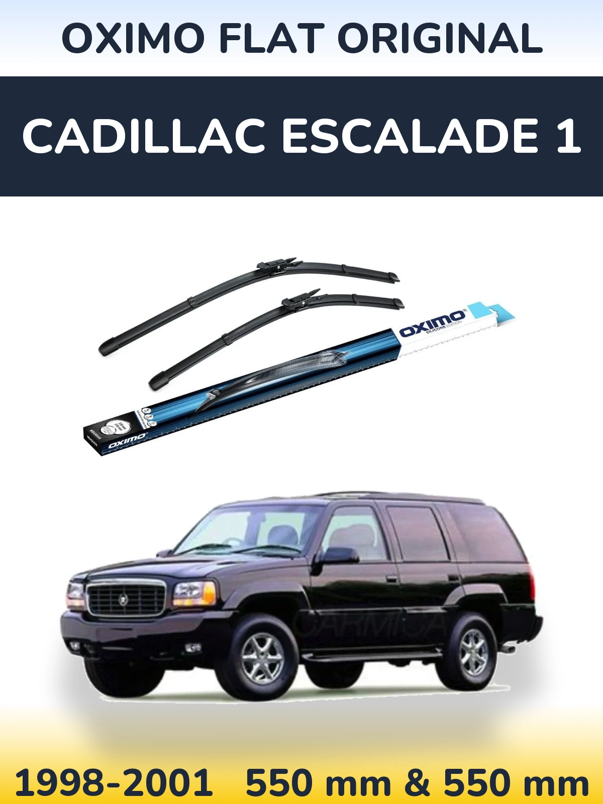 Sada předních stěračů Oximo Flat Original 550 a 550 mm pro Cadillac Escalade 1 1998-2001