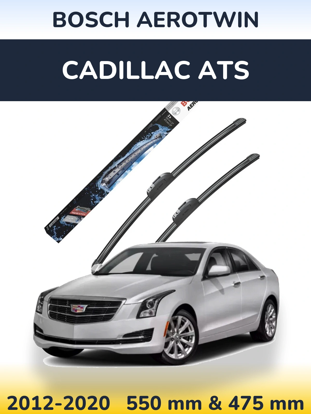 Комплект передніх щіток BOSCH AeroTwin 550 & 475 мм для Cadillac ATS 2012-2020