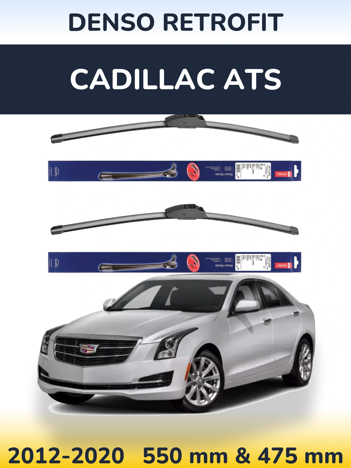 Sada předních stěračů Denso Retrofit 550 a 475 mm pro Cadillac ATS 2012-2020