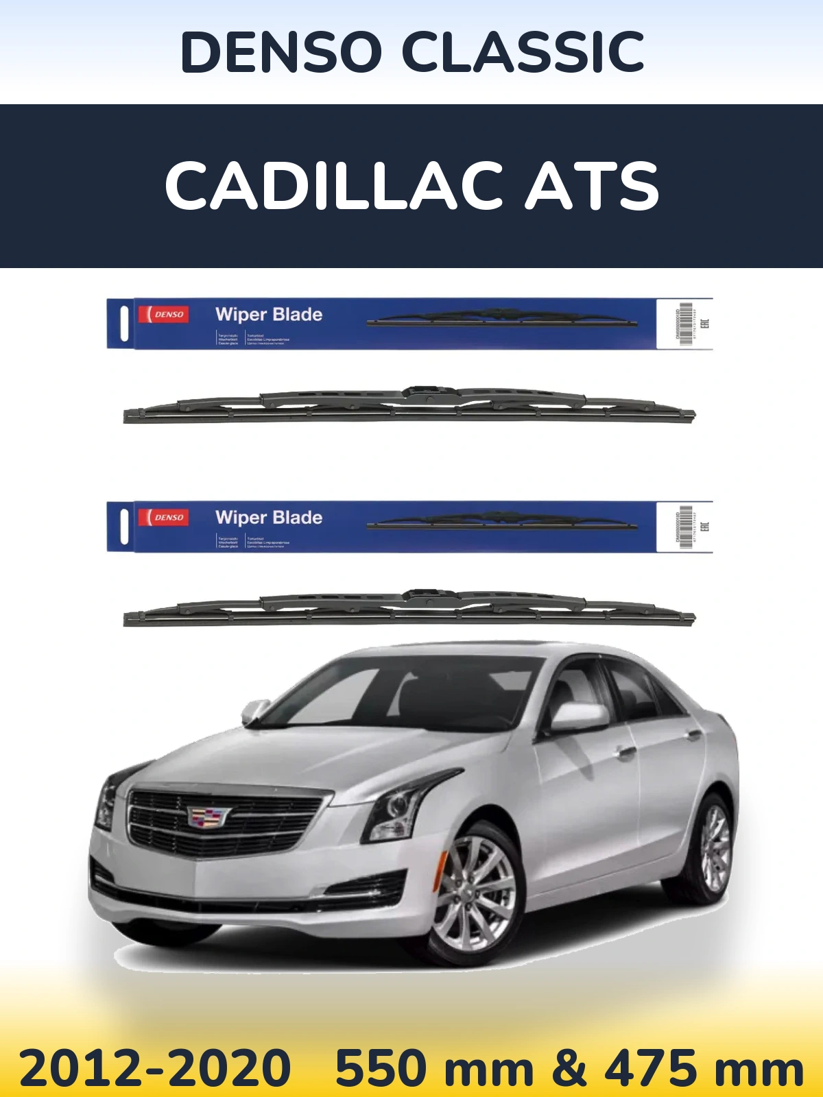 Sada předních stěračů Denso Classic 550 a 475 mm pro Cadillac ATS 2012-2020