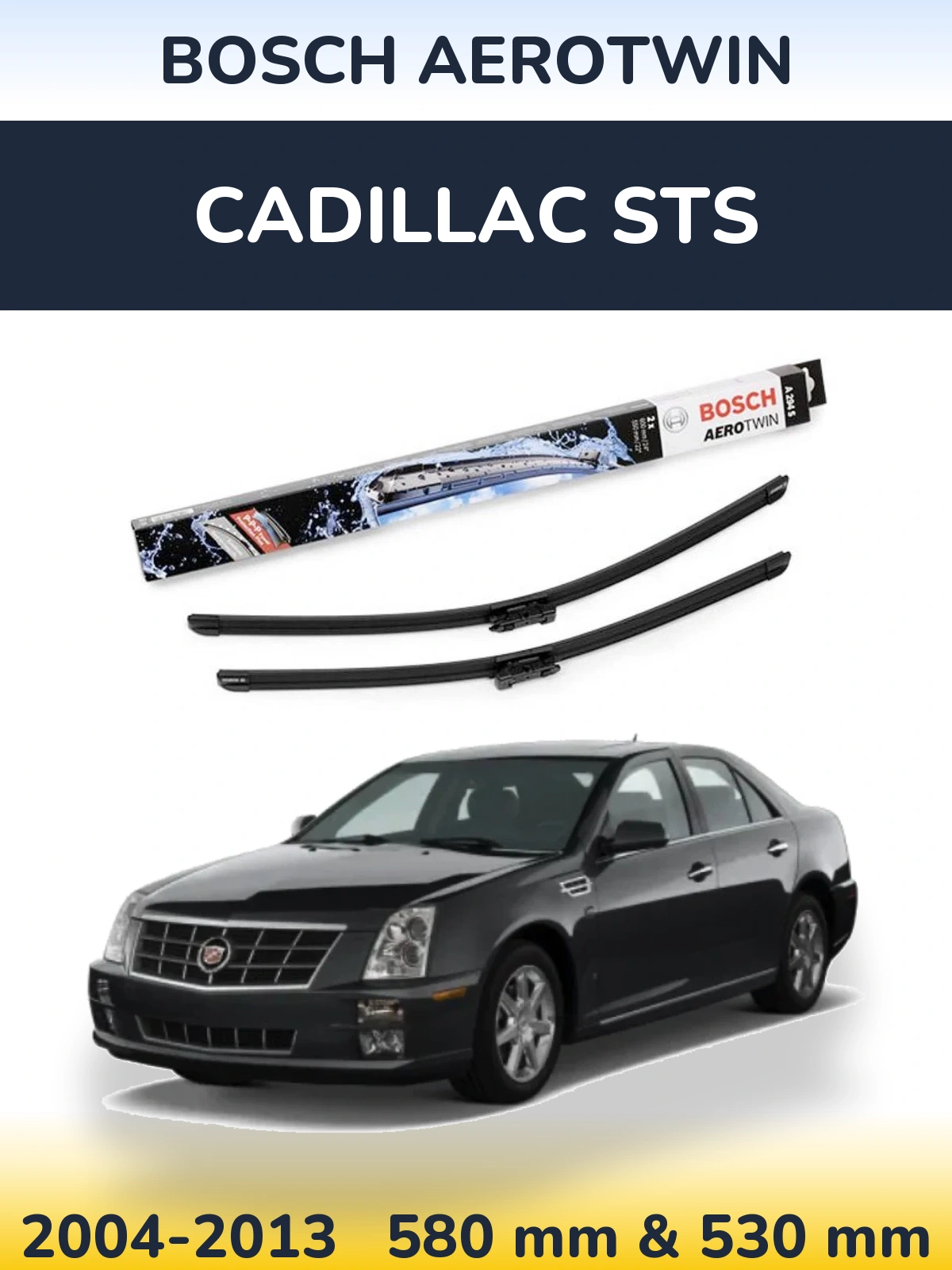 Комплект передніх щіток BOSCH AeroTwin 600 & 550 мм для Cadillac STS 2004-2013