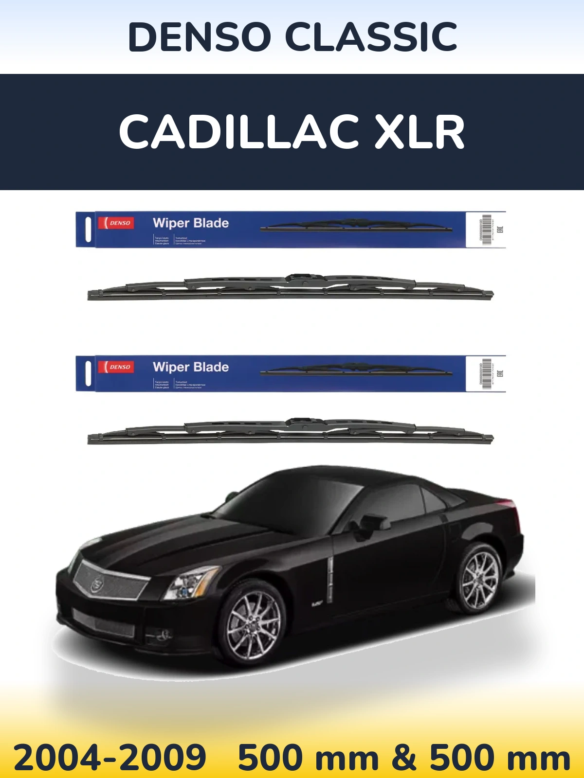Sada předních stěračů Denso Classic 500 a 500 mm pro Cadillac XLR 2004-2009