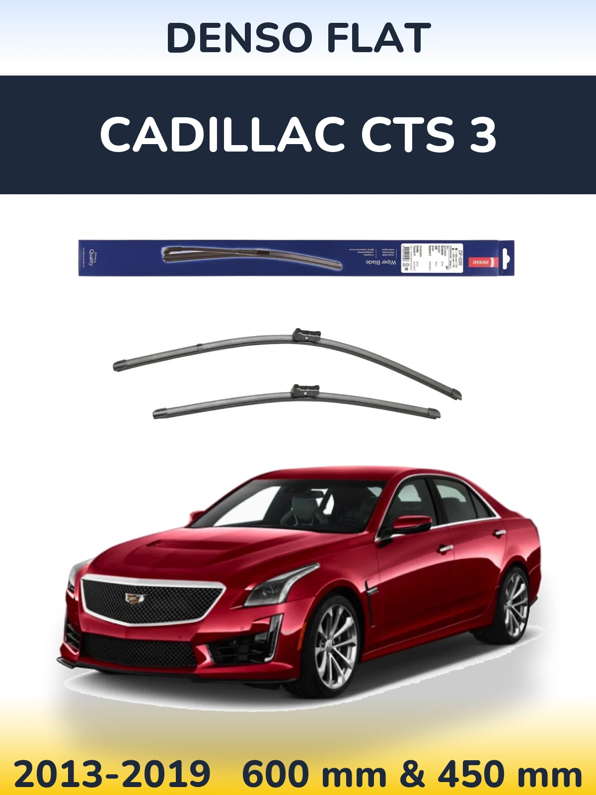 Sada předních stěračů Denso Flat 600 a 450 mm pro Cadillac CTS 3 2013-2019