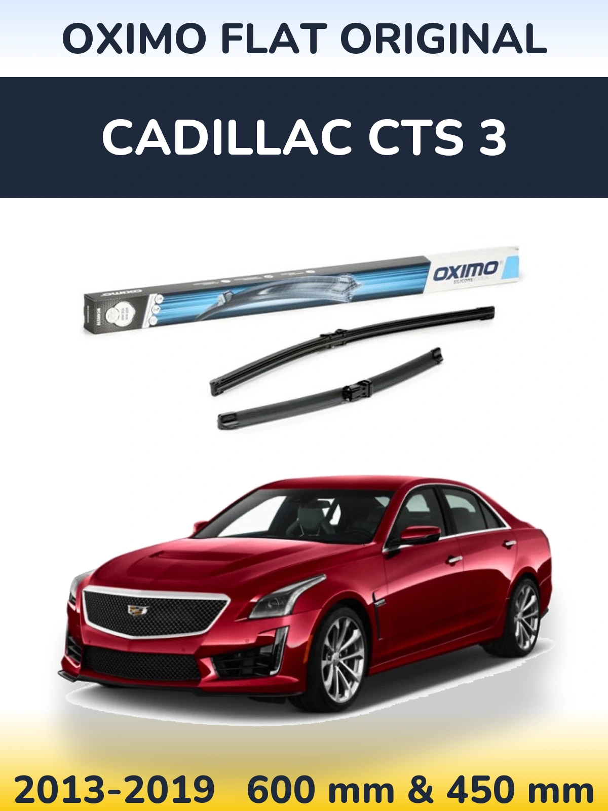Sada předních stěračů Oximo Flat Original 600 a 450 mm pro Cadillac CTS 3 2013-2019