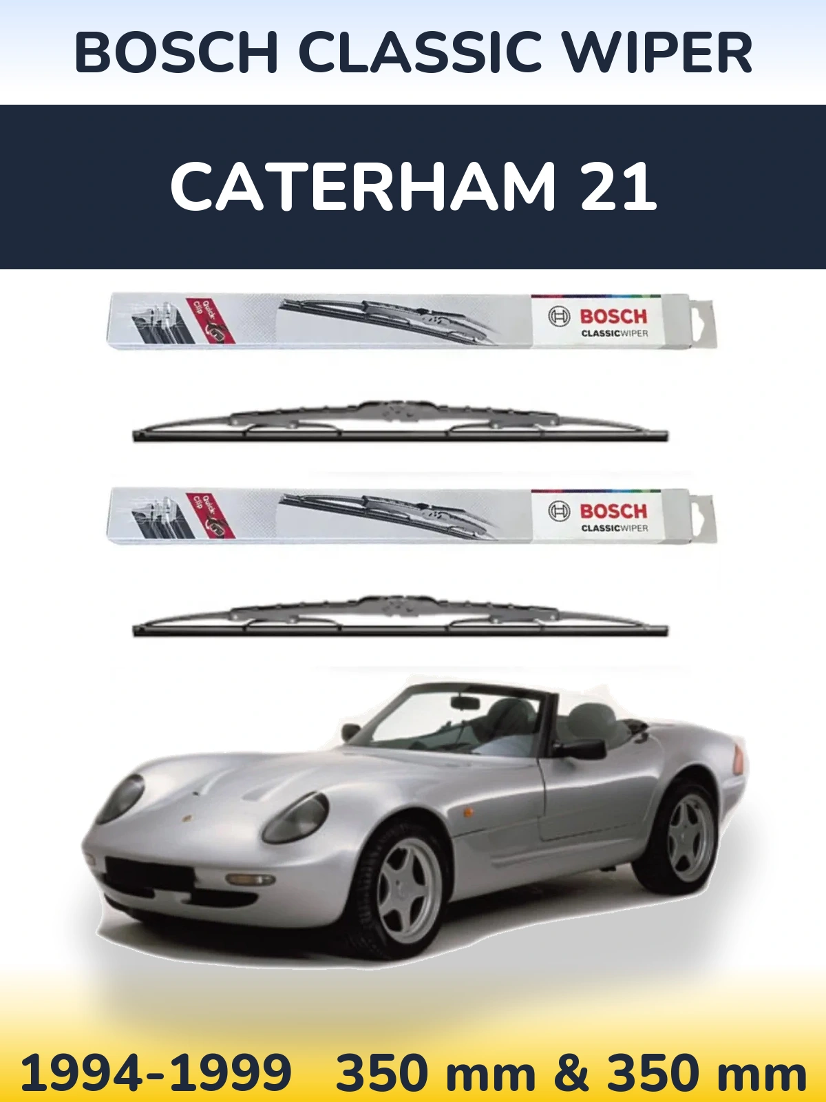 Sada předních stěračů BOSCH Classic Wiper 340 a 340 mm pro Caterham 21 1994-1999
