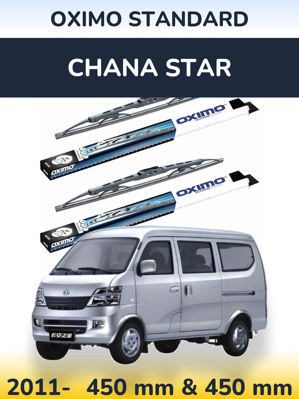 Sada předních stěračů Oximo Standard 450 a 450 mm pro Chana Star 2011-2026
