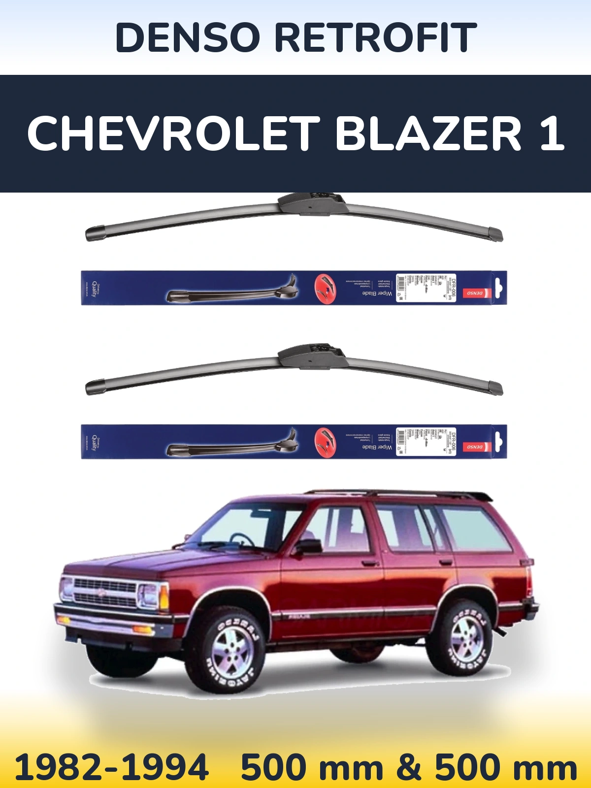 Sada předních stěračů Denso Retrofit 500 a 500 mm pro Chevrolet Blazer 1 1982-1994