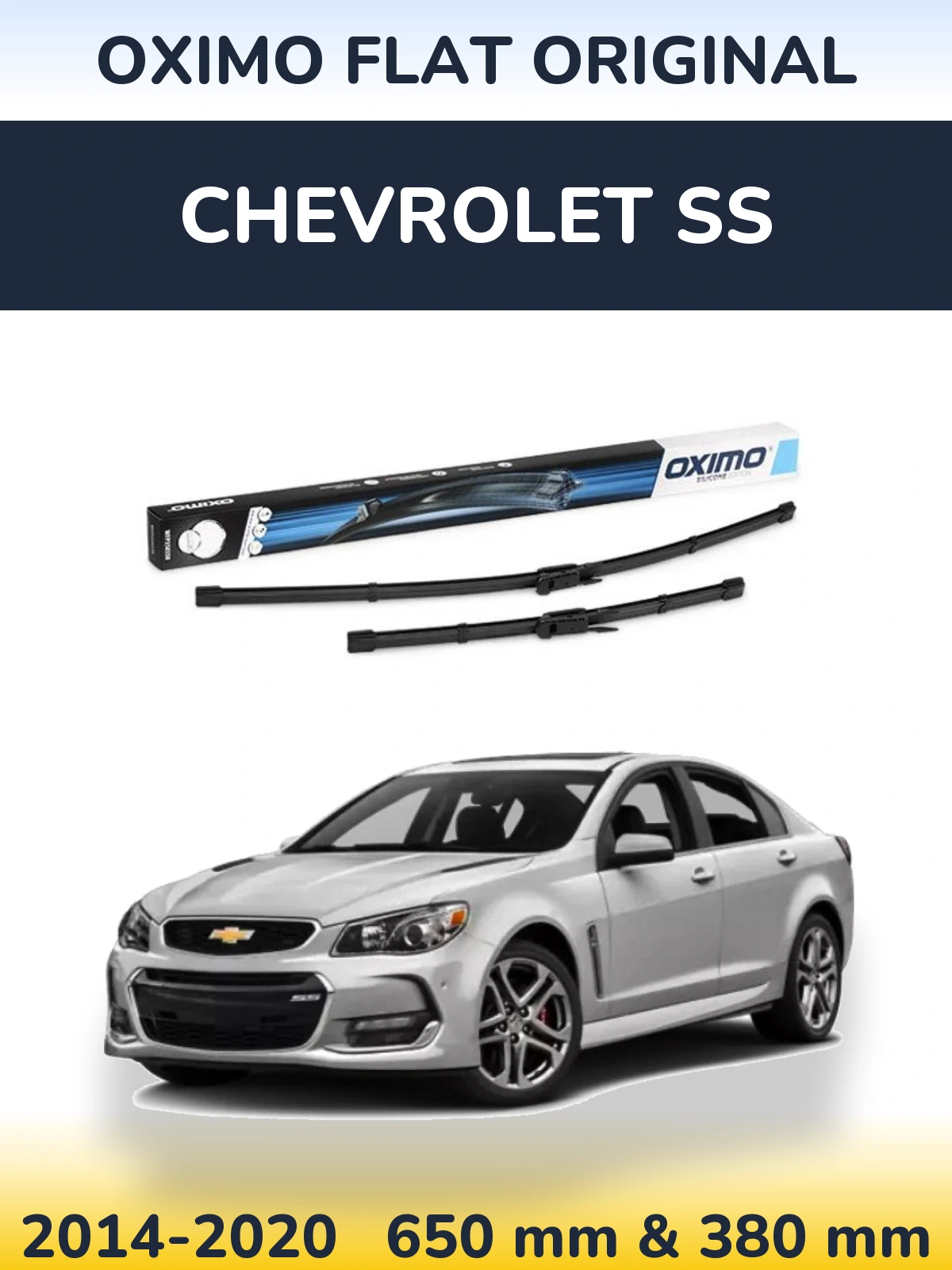 Комплект передніх щіток Oximo Flat Original 650 & 380 мм для Chevrolet SS 2014-2020