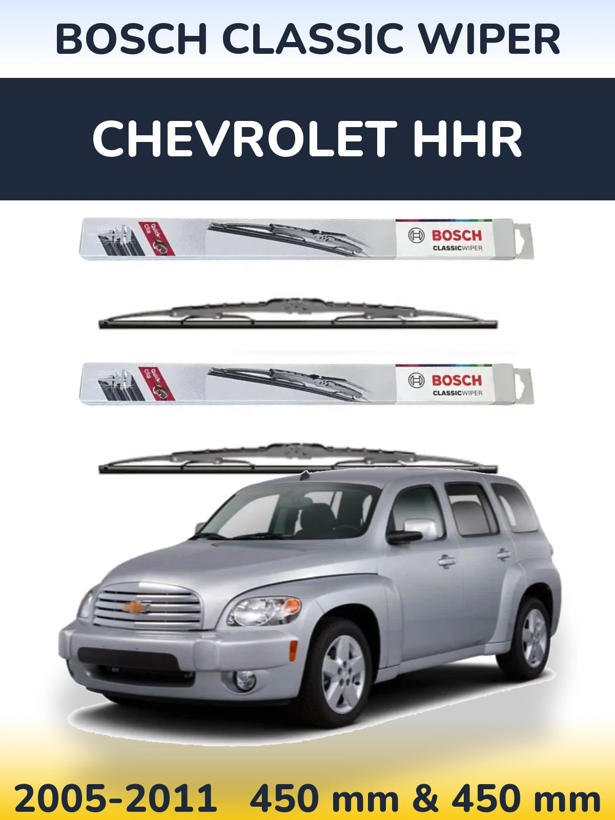 Sada předních stěračů BOSCH Classic Wiper 450 a 450 mm pro Chevrolet HHR 2005-2011