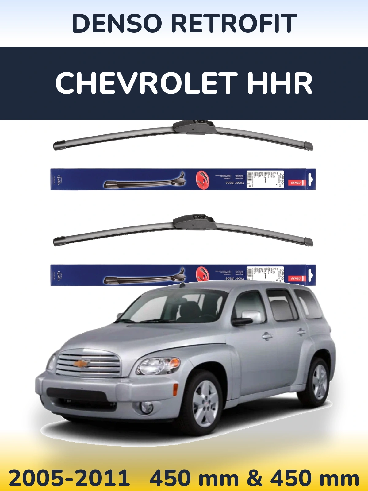 Sada předních stěračů Denso Retrofit 450 a 450 mm pro Chevrolet HHR 2005-2011