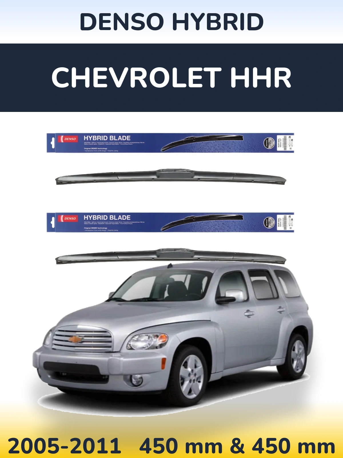 Sada předních stěračů Denso Hybrid 450 a 450 mm pro Chevrolet HHR 2005-2011