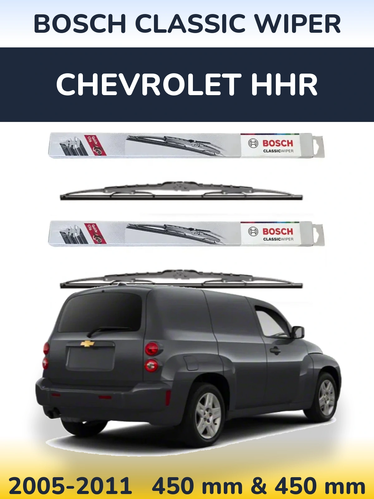 Sada předních stěračů BOSCH Classic Wiper 450 a 450 mm pro Chevrolet HHR 2005-2011