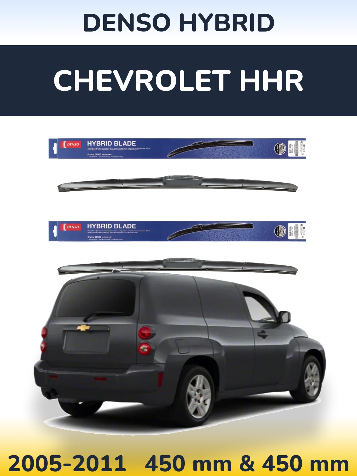 Sada předních stěračů Denso Hybrid 450 a 450 mm pro Chevrolet HHR 2005-2011