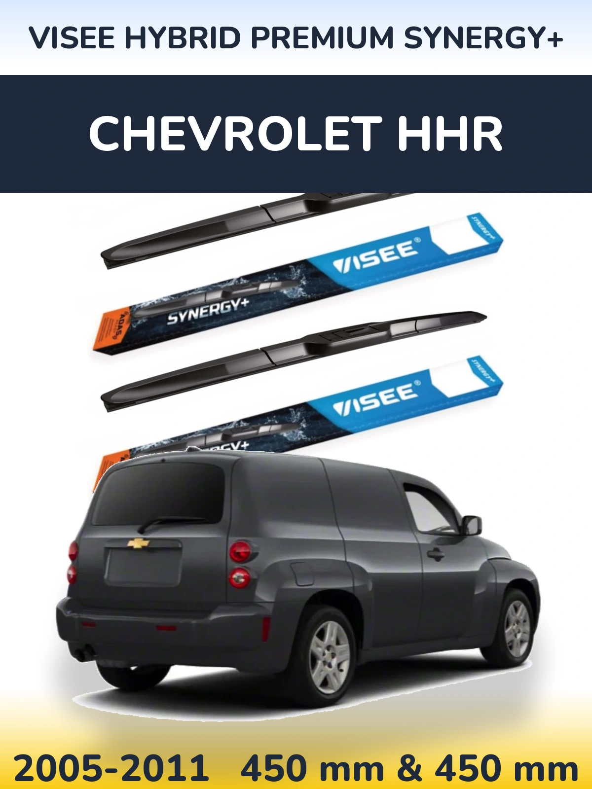 Sada předních stěračů VISEE HYBRID PREMIUM SYNERGY+ 450 a 450 mm pro Chevrolet HHR 2005-2011