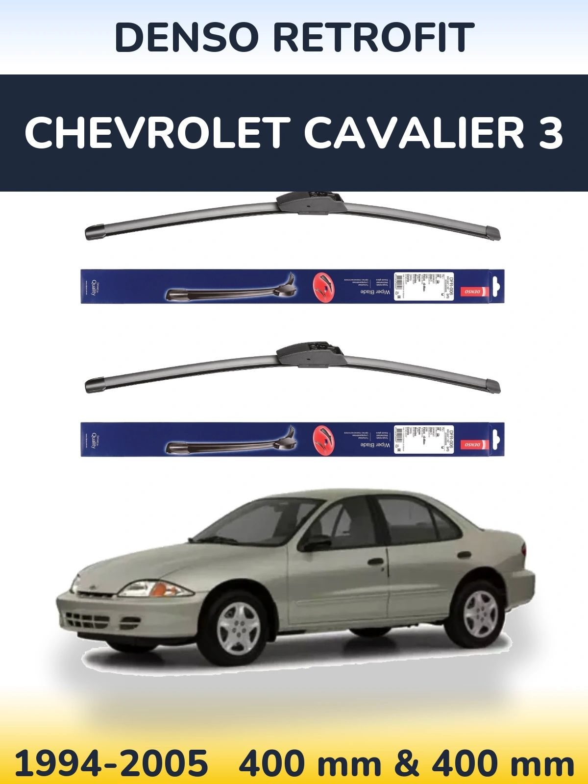 Sada předních stěračů Denso Retrofit 400 a 400 mm pro Chevrolet Cavalier 3 1994-2005