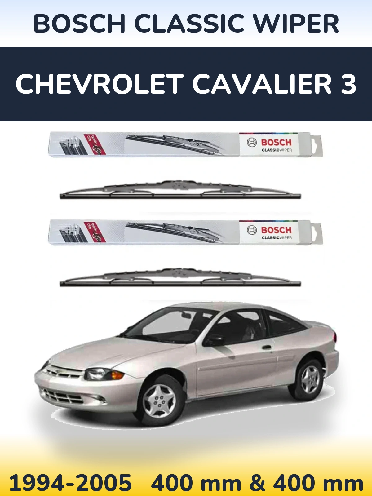 Sada předních stěračů BOSCH Classic Wiper 400 a 400 mm pro Chevrolet Cavalier 3 1994-2005