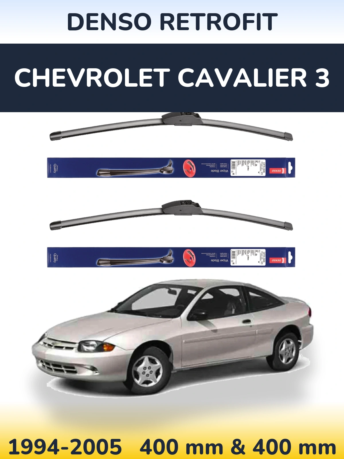 Sada předních stěračů Denso Retrofit 400 a 400 mm pro Chevrolet Cavalier 3 1994-2005