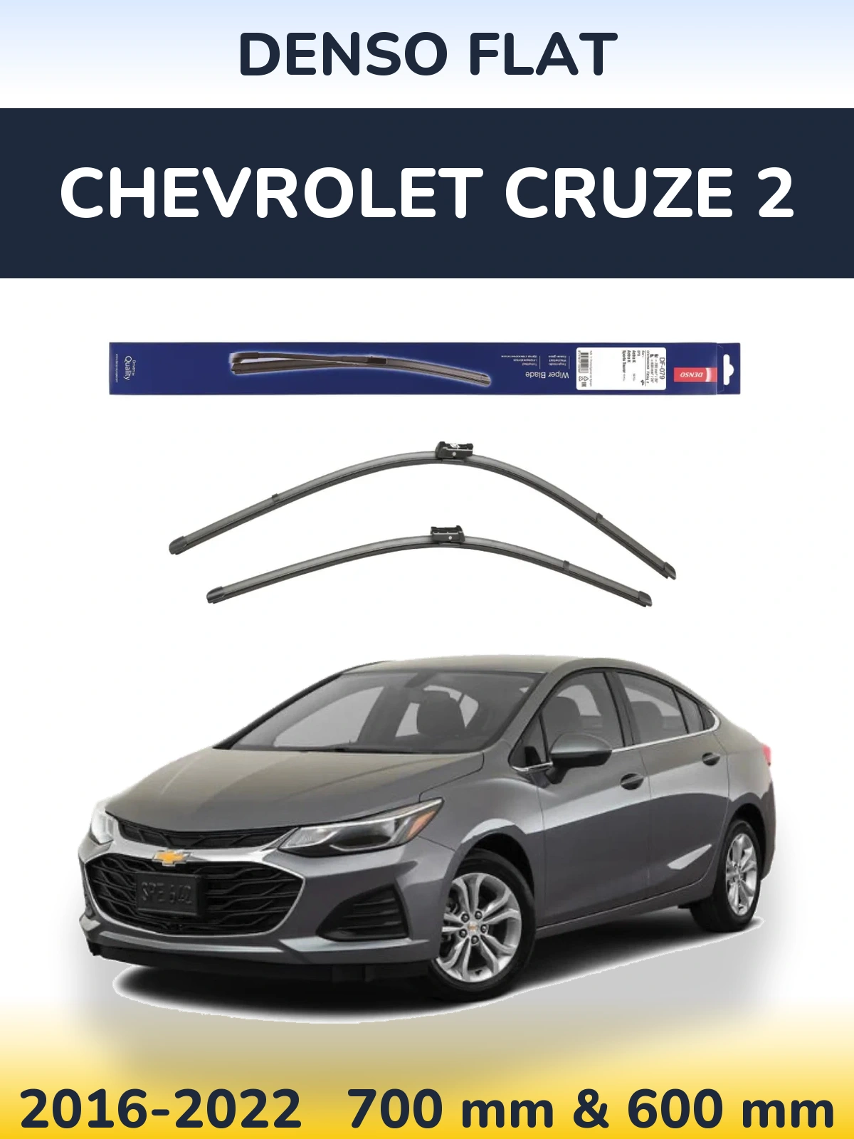 Sada předních stěračů Denso Flat 700 a 600 mm pro Chevrolet Cruze 2 2016-2022