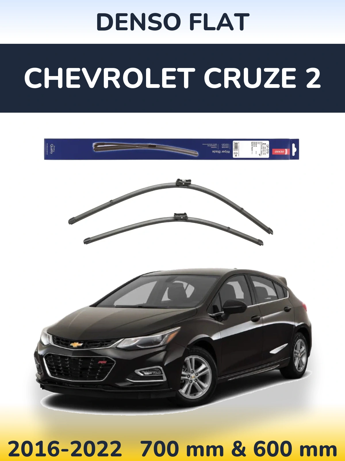 Sada předních stěračů Denso Flat 700 a 600 mm pro Chevrolet Cruze 2 2016-2022