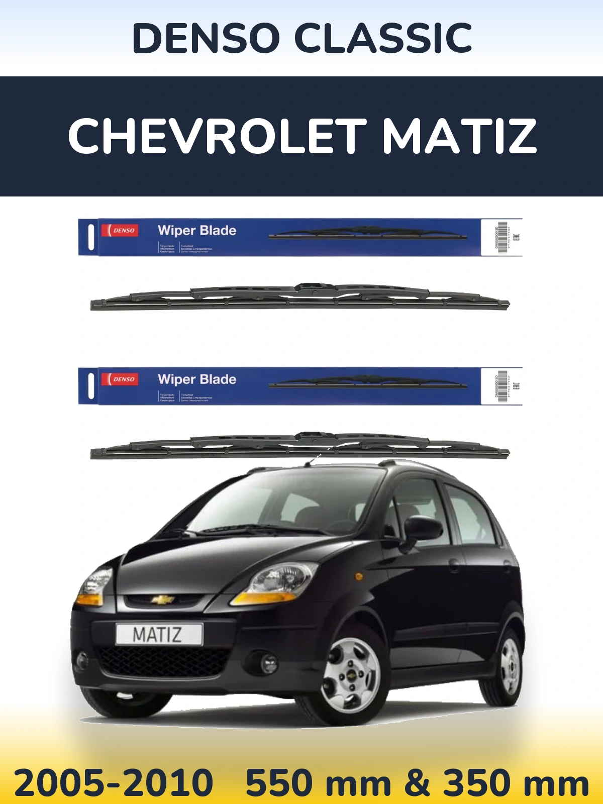 Sada předních stěračů Denso Classic 550 a 350 mm pro Chevrolet Matiz 2005-2010