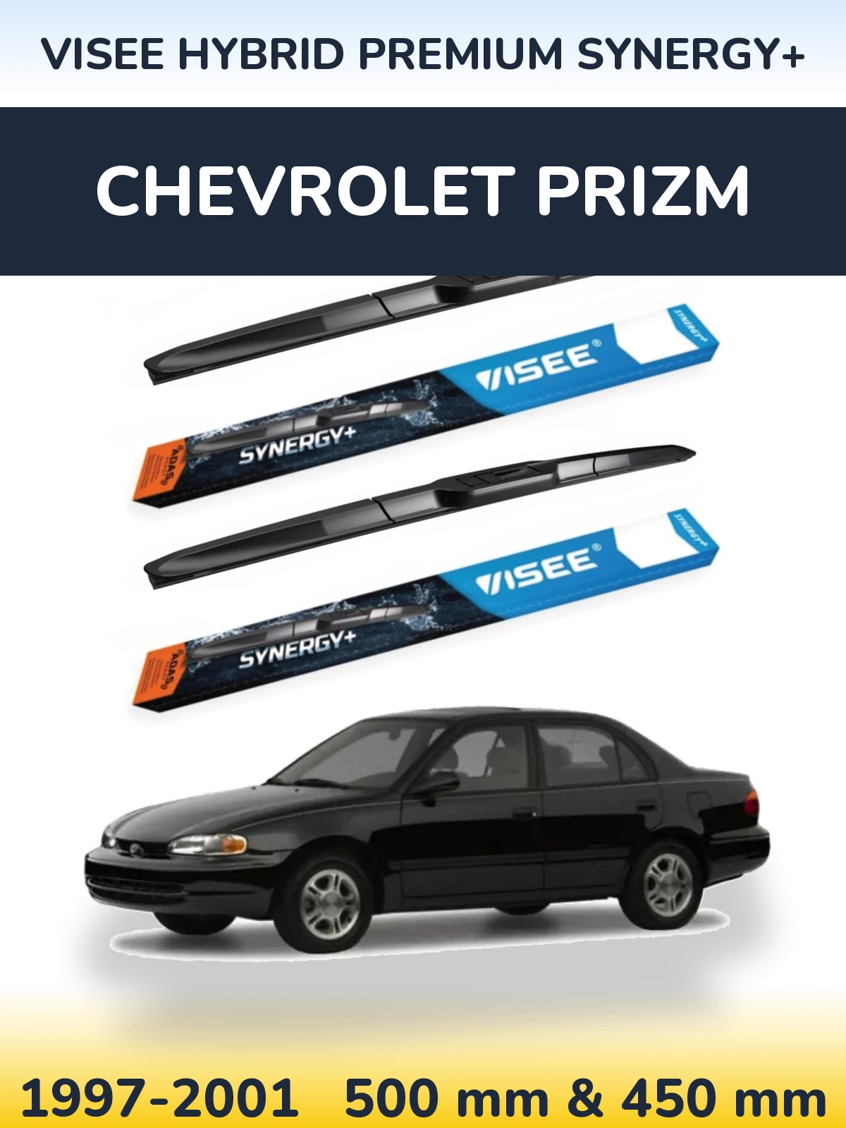 Комплект передніх щіток VISEE HYBRID PREMIUM SYNERGY+ 500 & 450 мм для Chevrolet Prizm 1997-2001