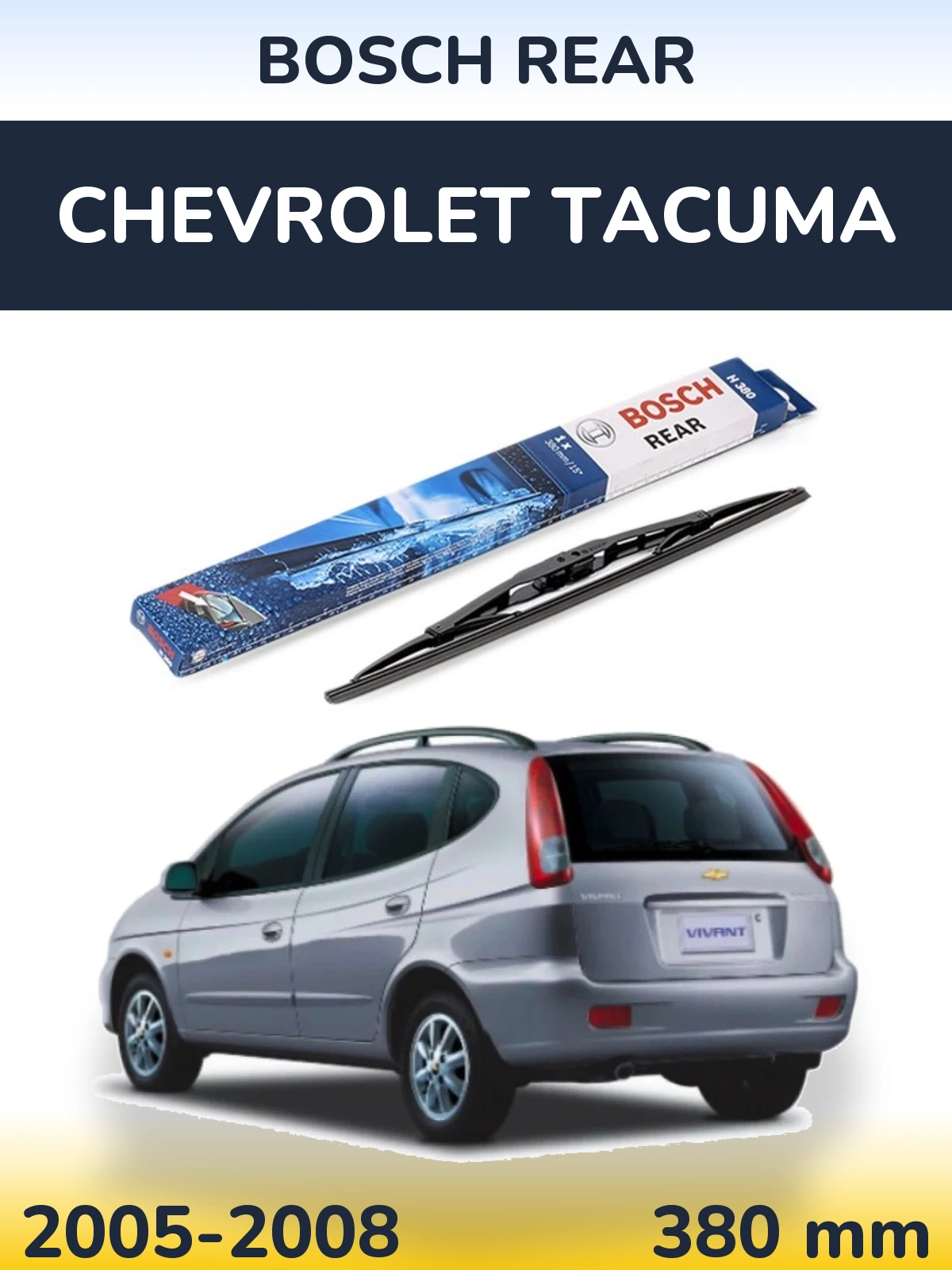 Задня щітка BOSCH Rear 380 мм для Chevrolet Tacuma 2005-2008