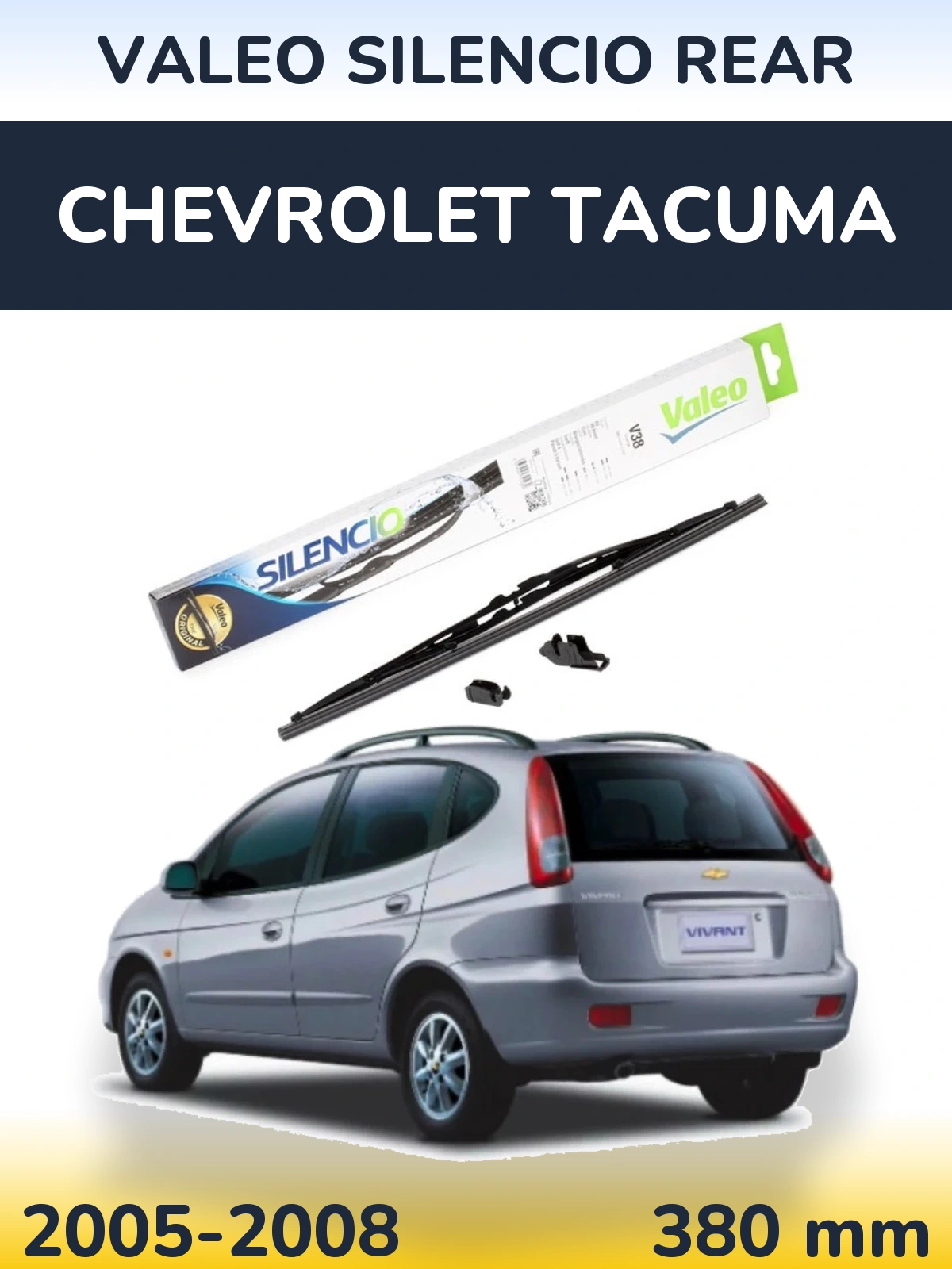Задня щітка Valeo Silencio Rear 380 мм для Chevrolet Tacuma 2005-2008