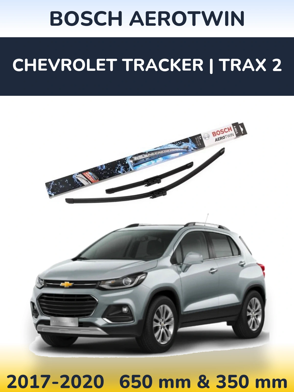 Sada předních stěračů BOSCH AeroTwin 650 a 340 mm pro Chevrolet Tracker | Trax 2 2017-2020