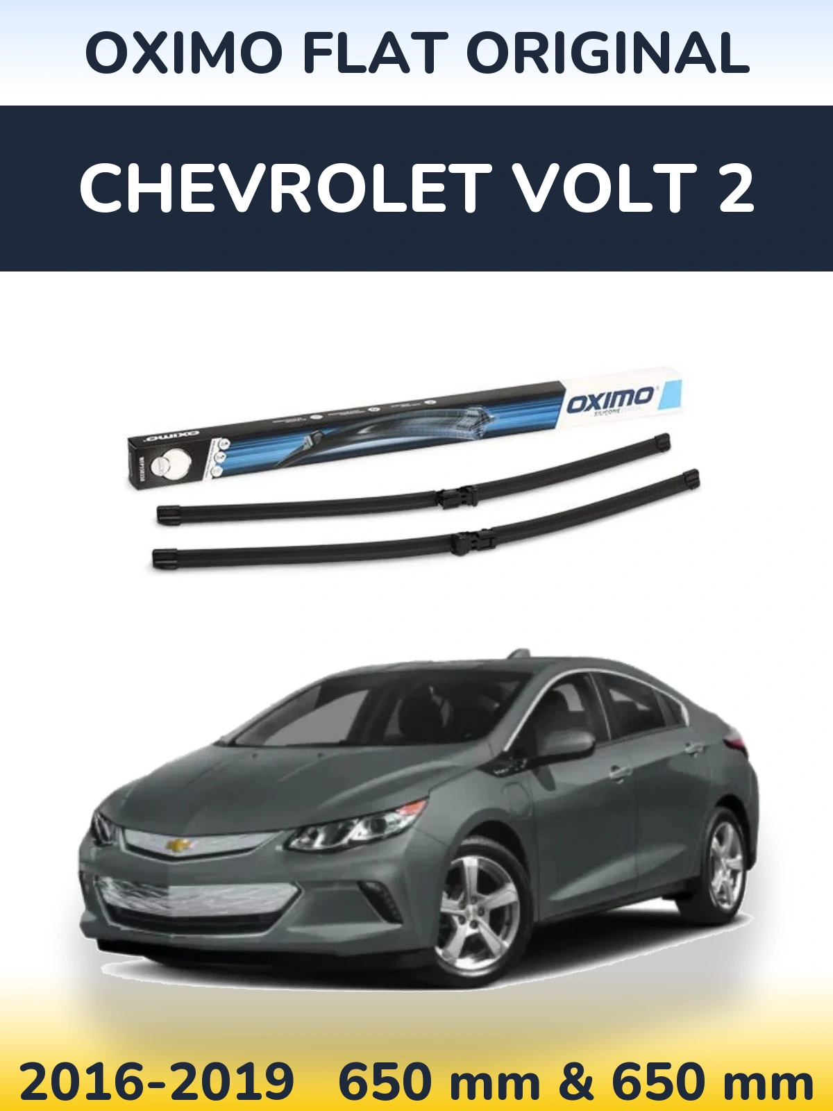 Sada předních stěračů Oximo Flat Original 650 a 650 mm pro Chevrolet Volt 2 2016-2019