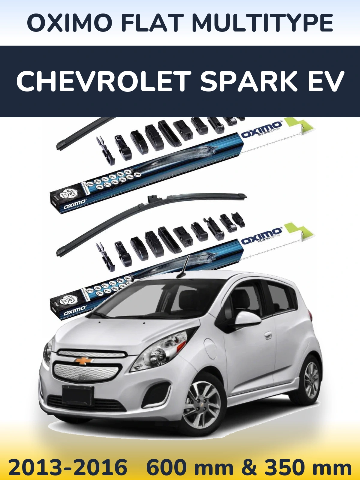 Sada předních stěračů Oximo Flat MultiType 600 a 350 mm pro Chevrolet Spark EV 2013-2016