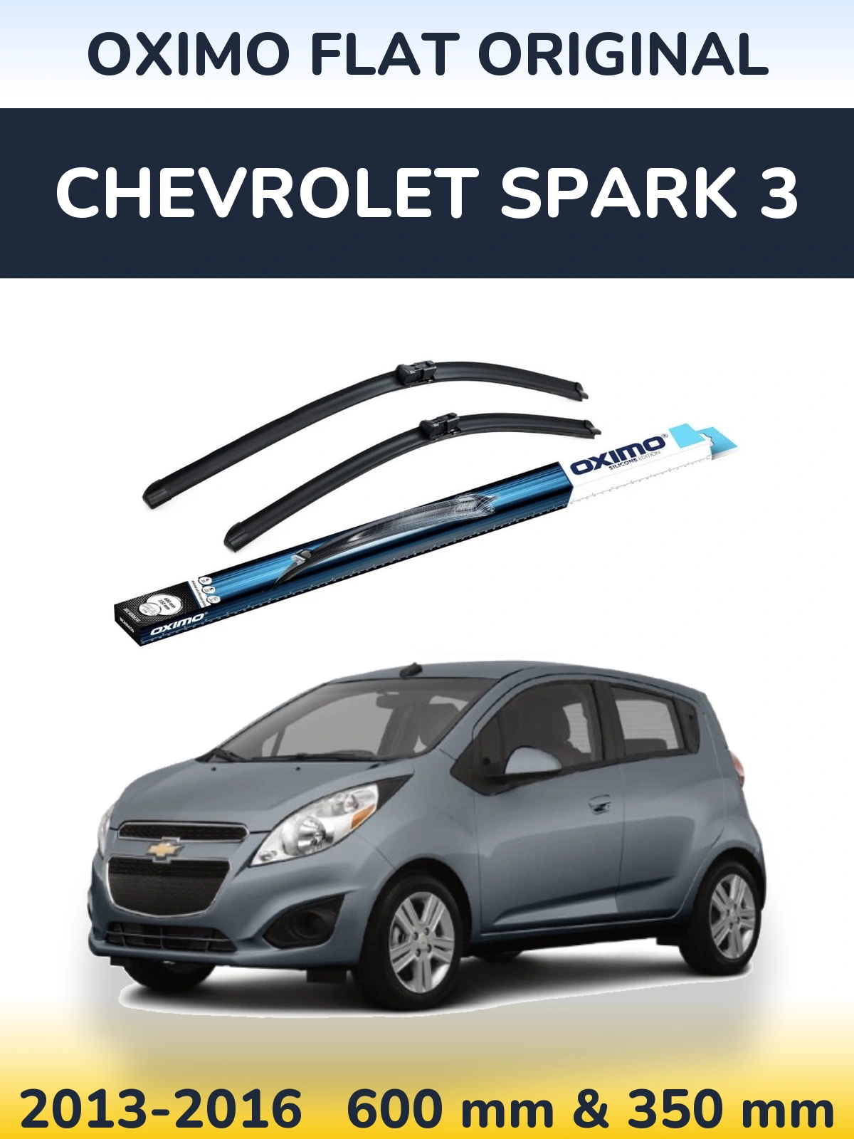 Sada předních stěračů Oximo Flat Original 600 a 350 mm pro Chevrolet Spark 3 2013-2016