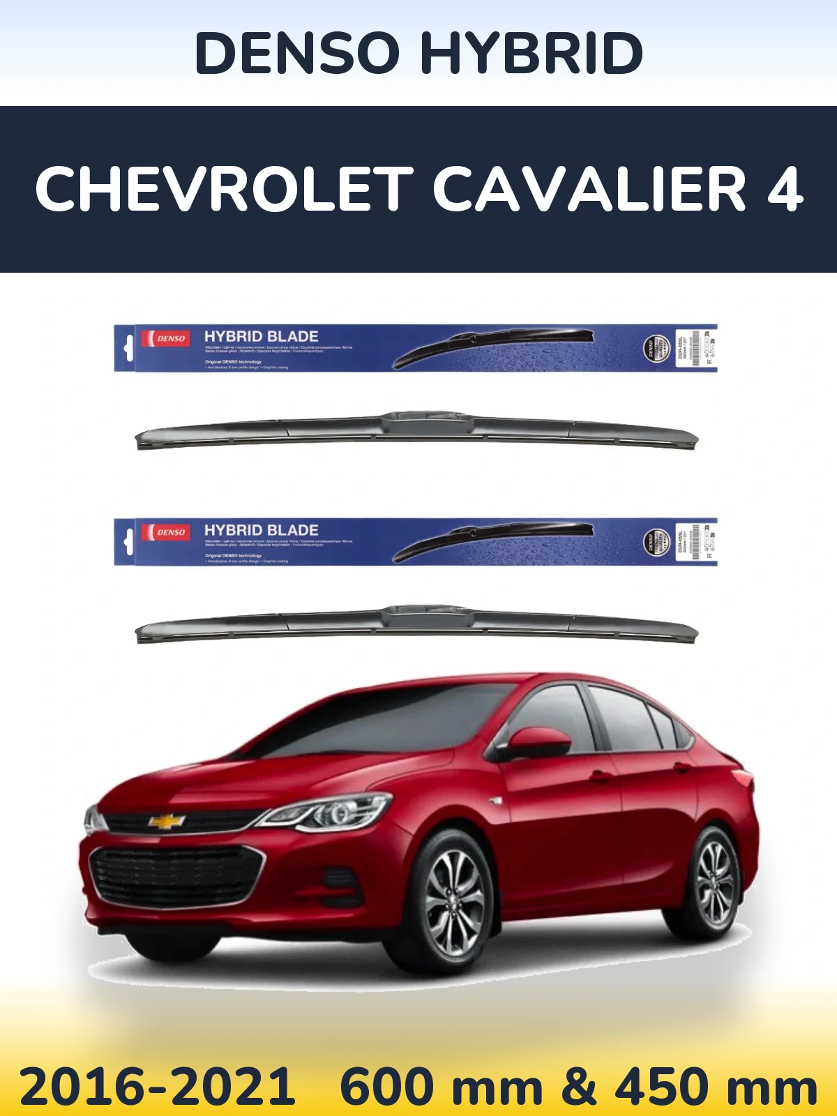 Sada předních stěračů Denso Hybrid 600 a 450 mm pro Chevrolet Cavalier 4 2016-2021